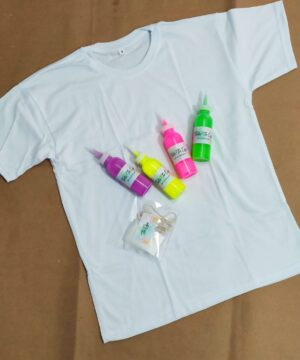 kit 4 tintas + camiseta blanca