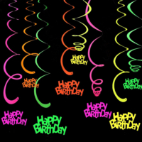 Colgante Neon Happy Birthday X5 Colores