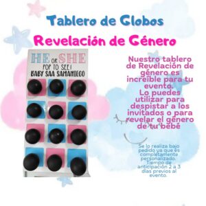 Tablero globos revelación de género