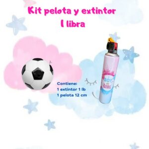 Kit pelota 12 cm y extintor de 1 libra