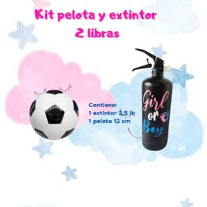 Kit Pelota 12 cm + Extintor 2 libras