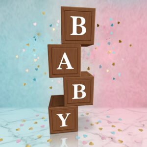 Set Decoración Cajas "BABY" Tipo Madera (4 Piezas)