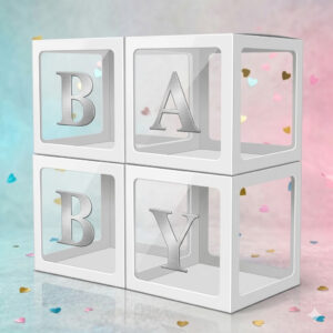Set Decoración Cajas "BABY" Transparentes (4 Piezas)