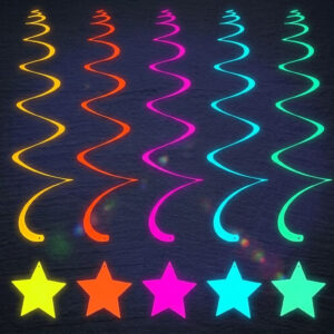 Colgante de Estrellas Neón en Espiral (Set x5)