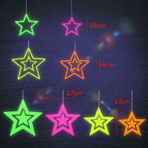 Guirnalda de Estrellas Neón Colgantes (Set x8)